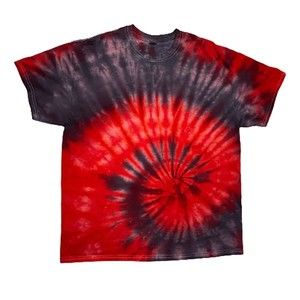 Tie Dyed Gray and Red T Shirt